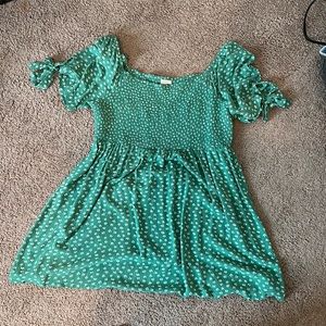 Green Daisy Print American Eagle Sun Dress